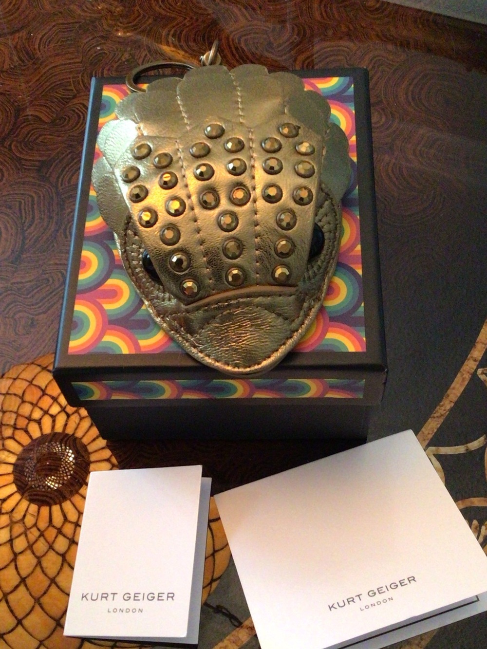 Kurt Geiger Gold Studded Coin Purse